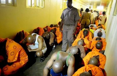Inside a South African prison.